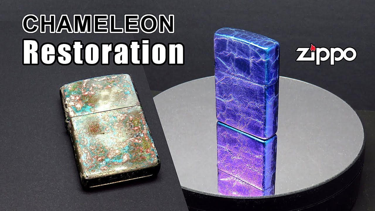 Сказочная реставрация Zippo - краска-хамелеон с использованием порошка для ногтей