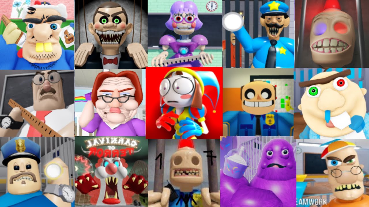 SPEED Run in 61 Scary Obby from Digital Circus, Barry's Prison, Carinval, Miss Anitron, Grumpy Gran