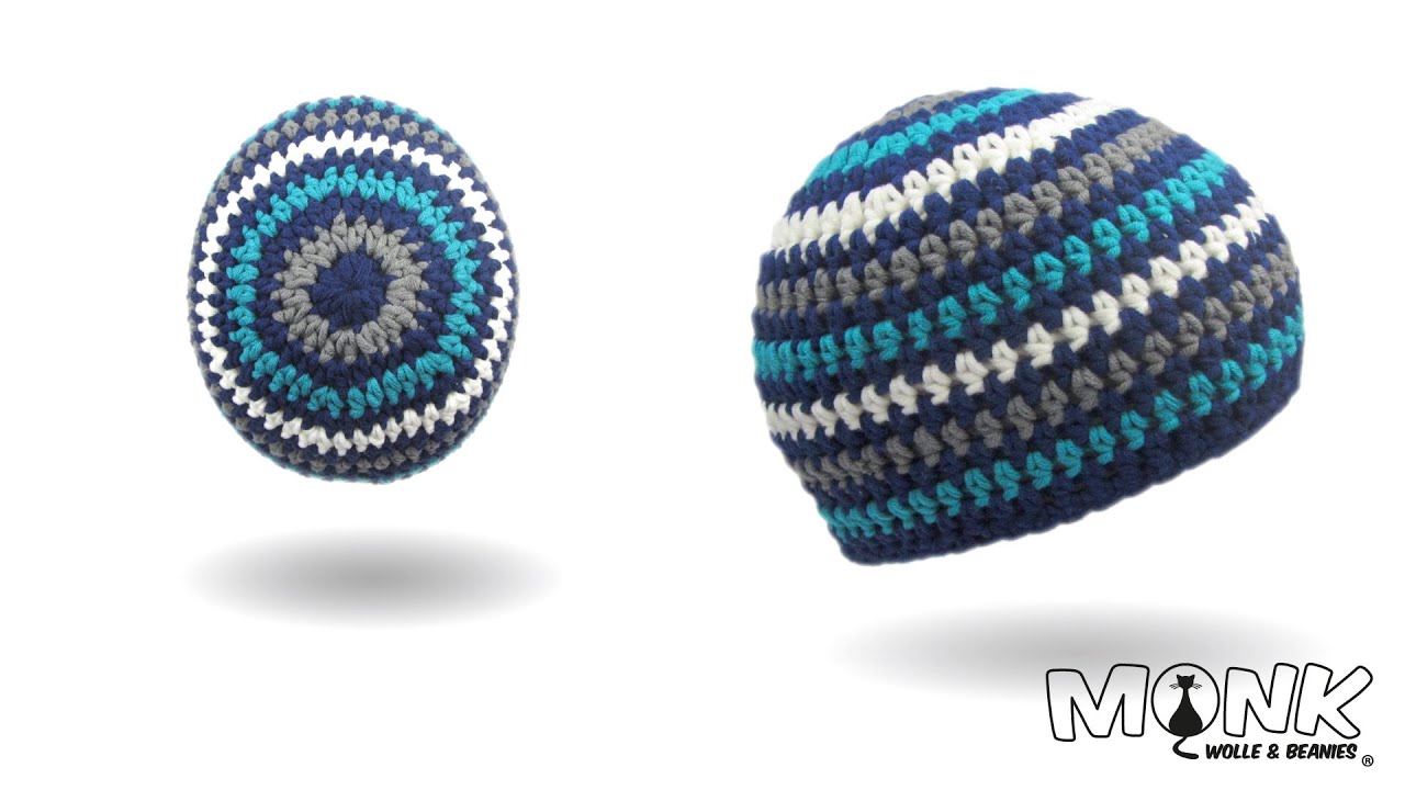 Mütze häkeln mit unsichtbaren Rundenabschluss v3 - Ringelbeanie häkeln
