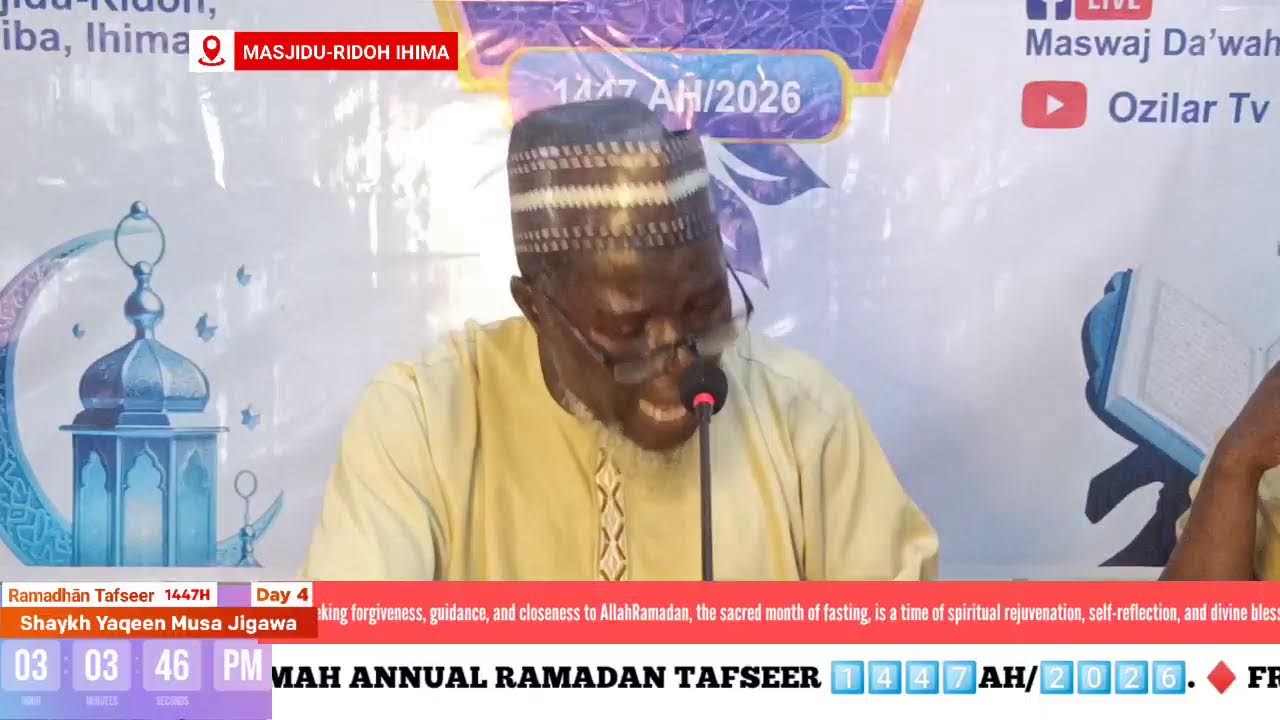 YOU ARE WATCHING THE LIVE BROADCAST OF MARKAZ AHLUS-SUNNAH WAL-JAMMAH ANNUAL RAMADAN TAFSEER 2026.