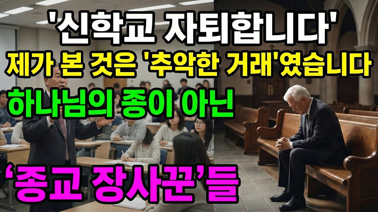 (신앙 간증) 신학교의 추악한 민낯... 20년 차 장로가 한 학기 만에 자퇴서를 던진 이유 | 기독교 간증, 실화 간증, 교회 간증, 감동 간증