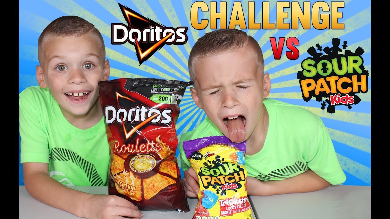 Twins Doritos Roulette vs Sour Patch Challenge!