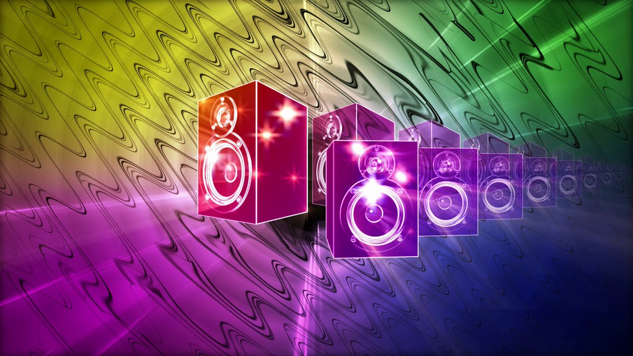 Pulsating Psychedelic Speakers Vibrant Colors Loop Motion Video Background | Full HD vj loop