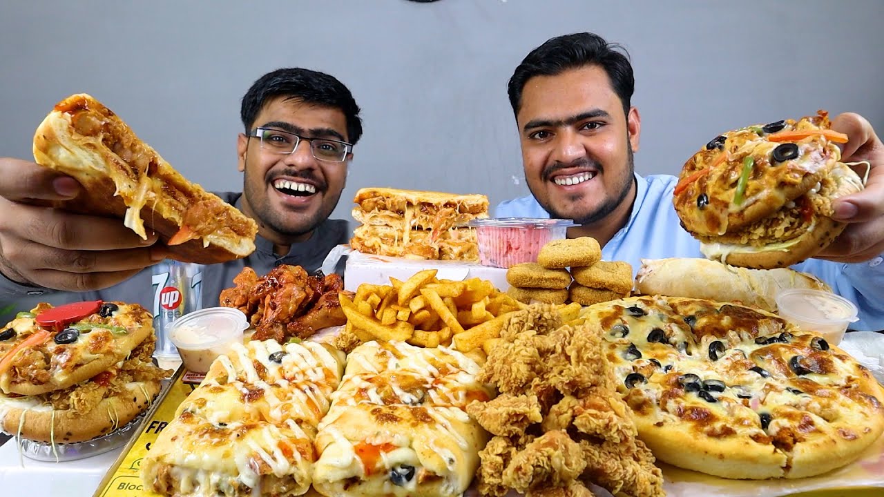 Ест Чаризу, Пиццу Малай Боти, Пиццу Бургер, Сэндвич | Мукбанг