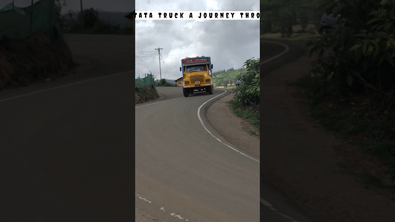 Vintage Tata Truck Old-School Power with heavy load on sharp curve #oldisgold #power #tata #trending