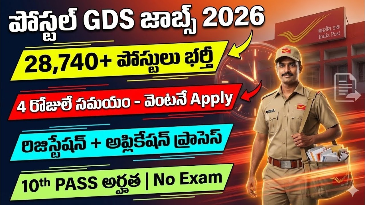 Postal GDS Application Process In Telugu|Postal GDS Registration Process 2026|Postal GDSNotification