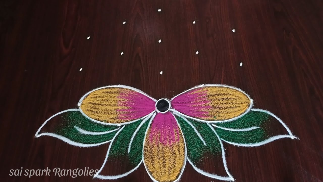 small bird rangoli (5*3) dots | simple flower kolangal | easy daily kolam @saisparkrangolies