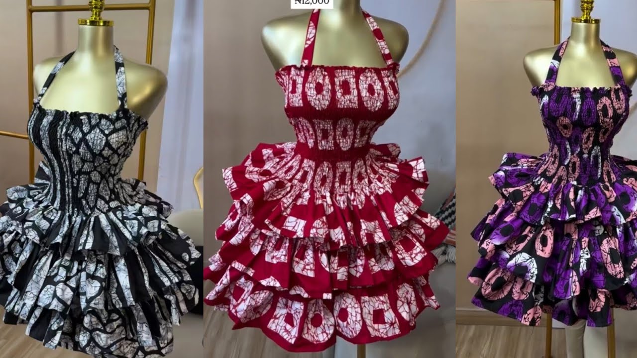 How to Sew Shirred / Smokey Three Tiered Layered  Dress with Strap