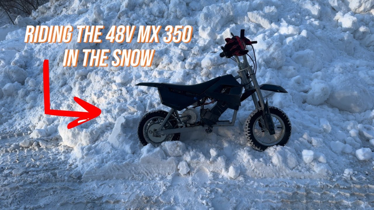 Riding the 48V Mx 350 in the snow! 