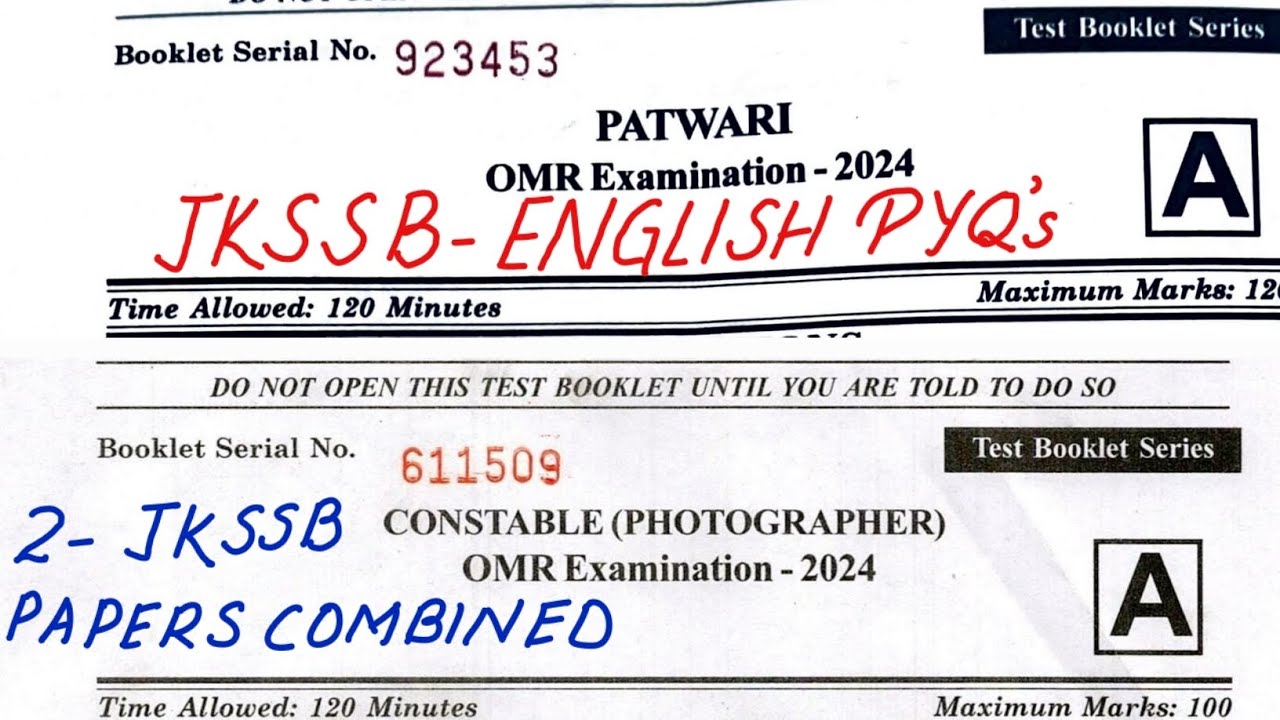 JKSSB English Pyqs for Junior Assistant | Patwari and Constable | Junior Assistant English classes |