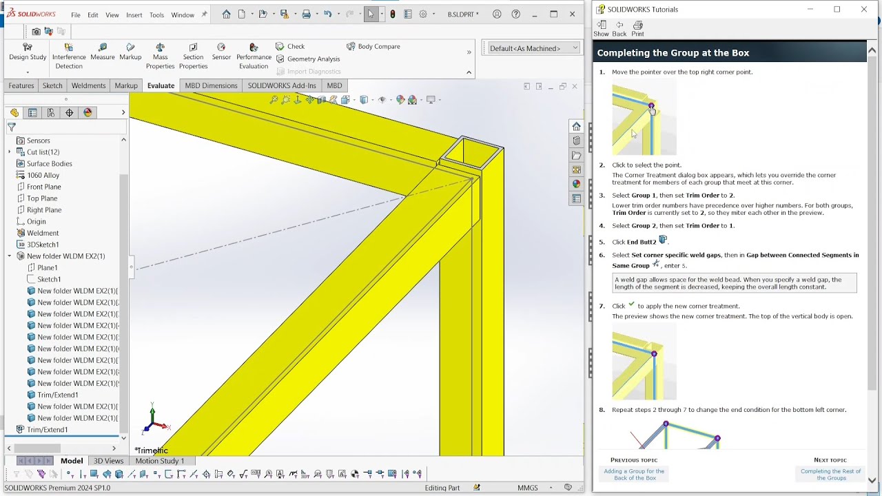 SOLIDWORKS WELDMENT_ Corner Treatment