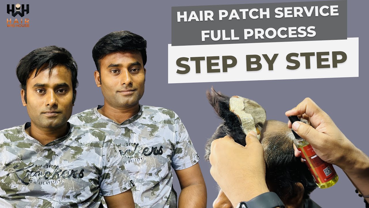 Hair Patch Glue Service | Full Process Step by Step | Hair wig service | Hair Replacement