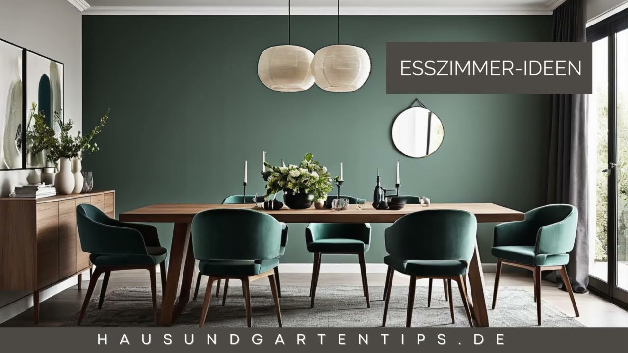 Esszimmer einrichten in den Trendfarben 2024 - Salbeigr&uuml;n, Marineblau & Terrakotta - So geht's!