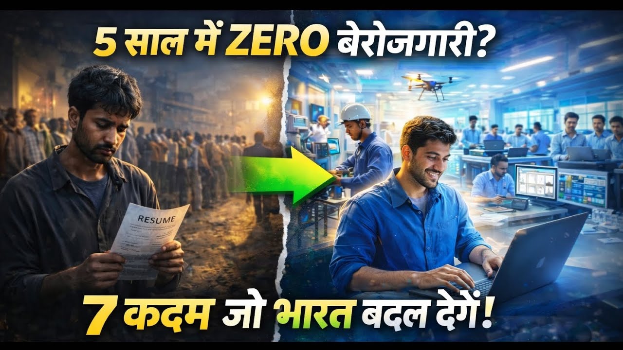 भारत में बेरोजगारी ZERO कैसे होगी? | 7 Power Steps to End Unemployment  सच या सपना?  @Newsfallower01