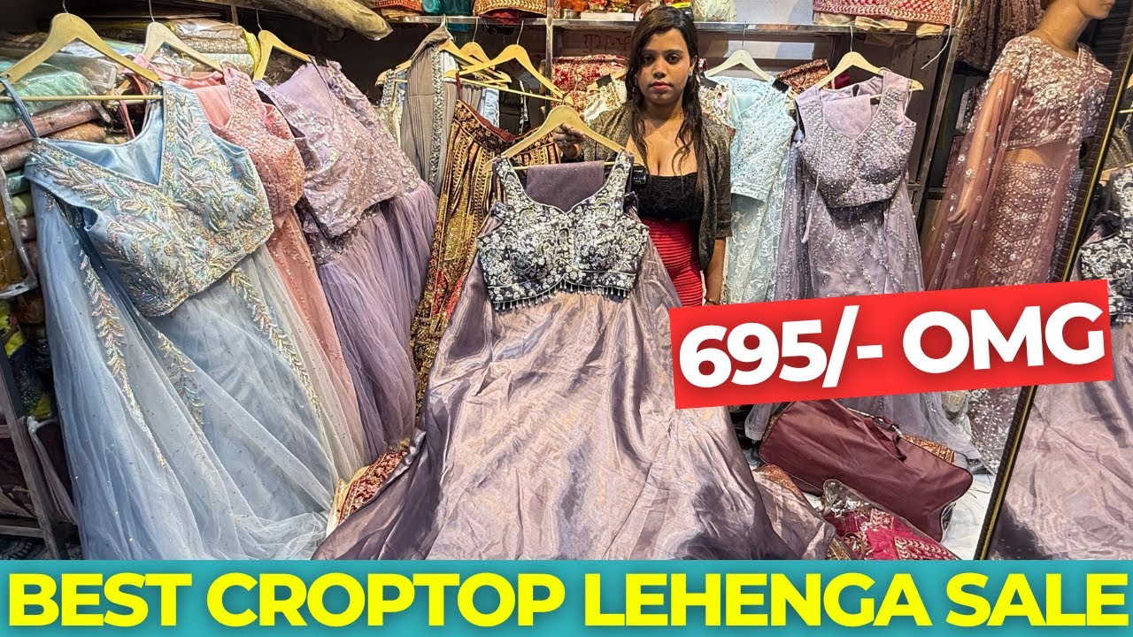 Designer Croptop Lehenga, Bridal Lehenga Collection Chandni Chowk Delhi | Croptop Lehenga on Sale.