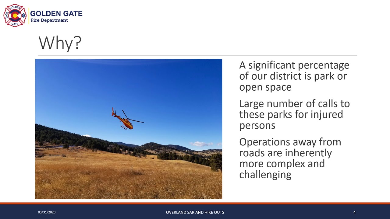 Overland Search and Rescue/Hike-Out Calls for Fire Departments