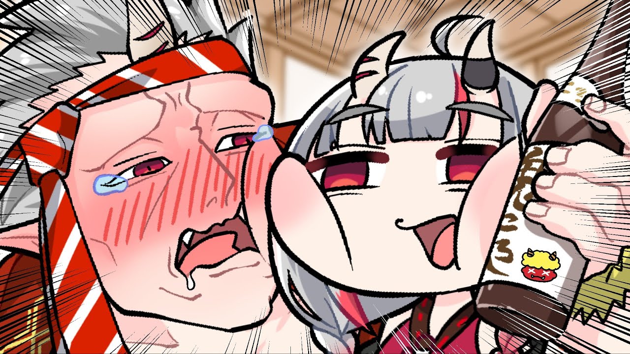 【手描き】お酒を飲みすぎて本ッッ当にダルくなる父百鬼と虚無のお嬢【こまいぬ/切り抜き/Hololive】