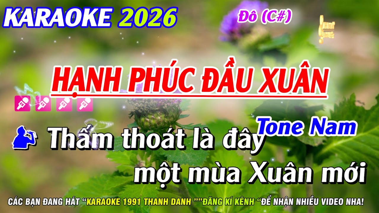 Karaoke Hạnh Phúc Đầu Xuân Tone Nam | Nhạc Sống Phối Mới 2026 | Karaoke  1991 Thanh Danh