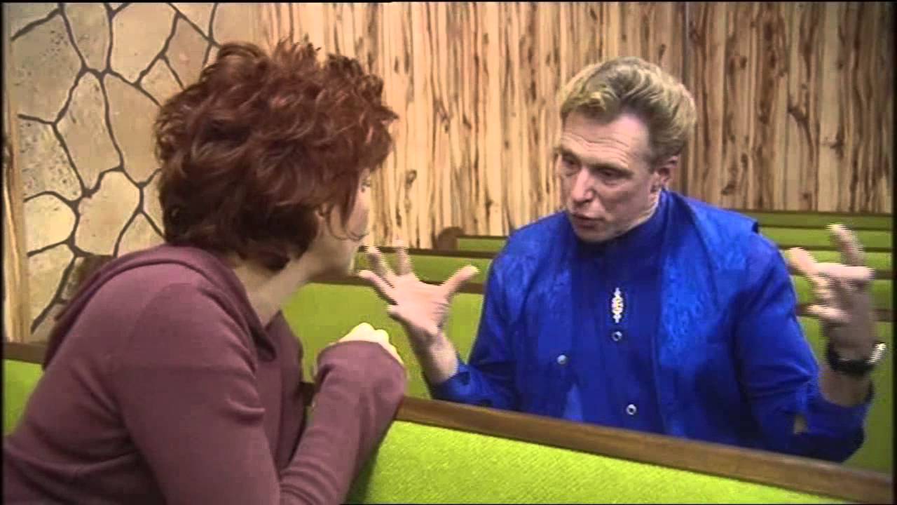 Ruby Wax talks to members of an Appalachian snake handling church