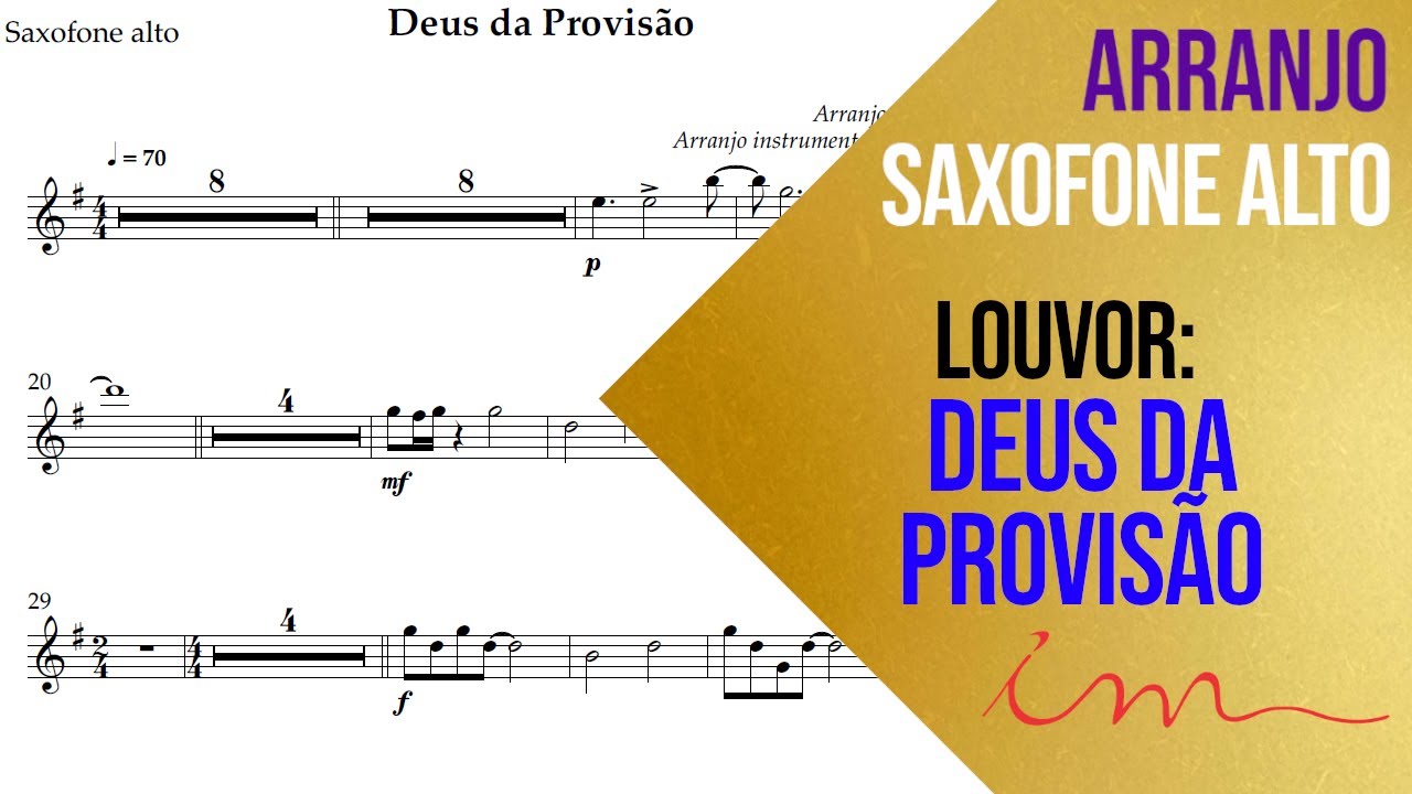 ARRANJO: Deus da Provisão - Saxofone Alto (ICM) 🎷