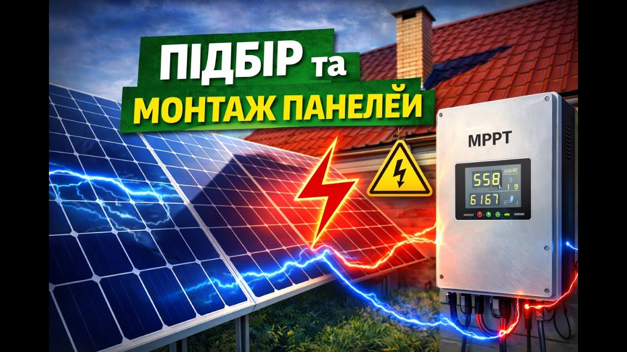 Сонячні панелі: підбір, розрахунок та монтаж на даху