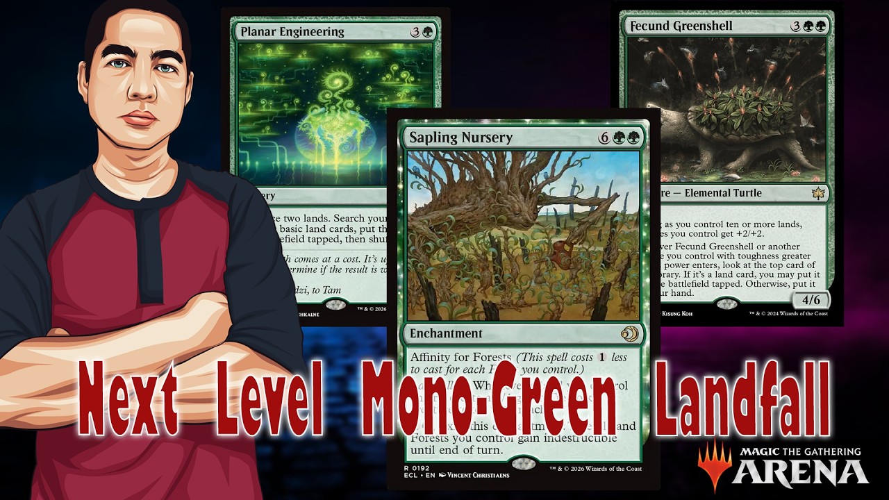Моно-зеленая Landfall нового уровня &mdash; MTG Arena Standard, формат &laquo;лучший из 1&raquo;