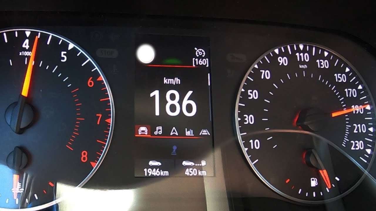 Tachovideo Renault Clio TCe 100 0-100 kmh kph 0-60 mph Beschleunigung Acceleration