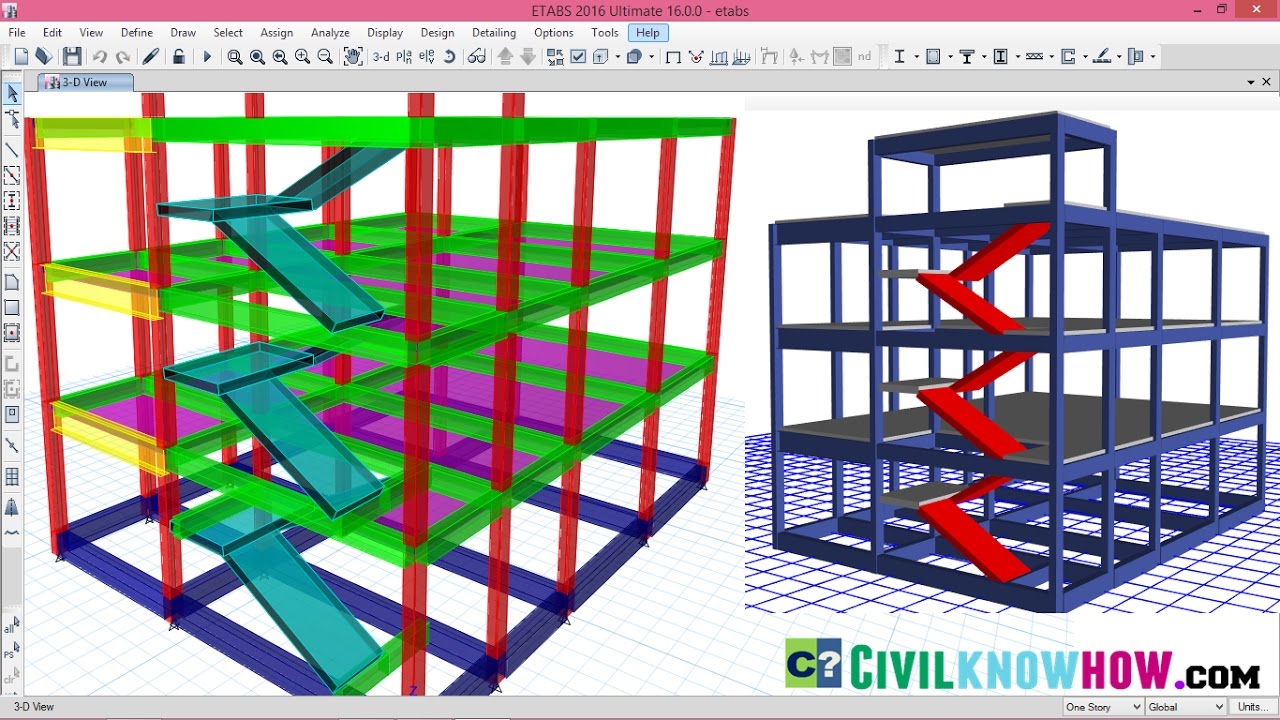 Modelling Staircase in Etabs 2016 [Beginners Tutorial]