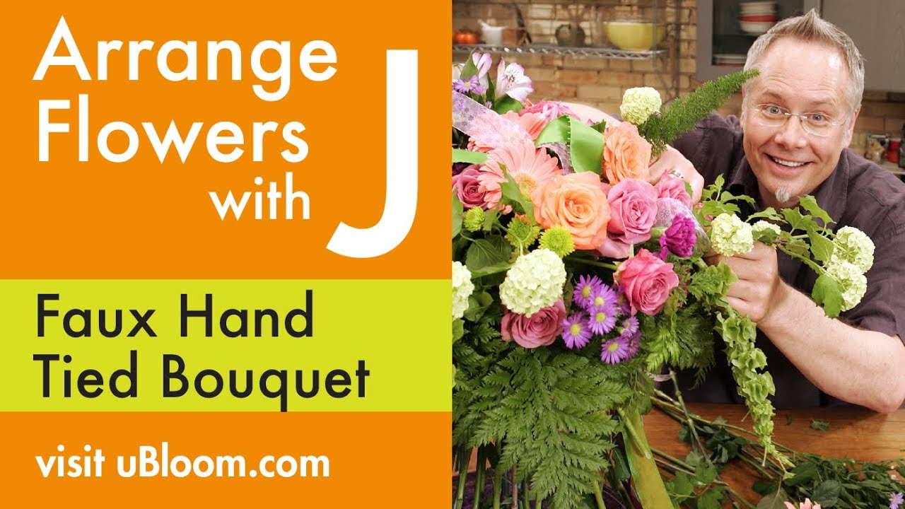 How to Arrange Flowers-  FAUX Hand-Tied Bouquet!