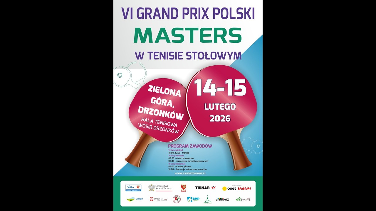 sobota VI Grand Prix Polski Masters w Tenisie Stołowym