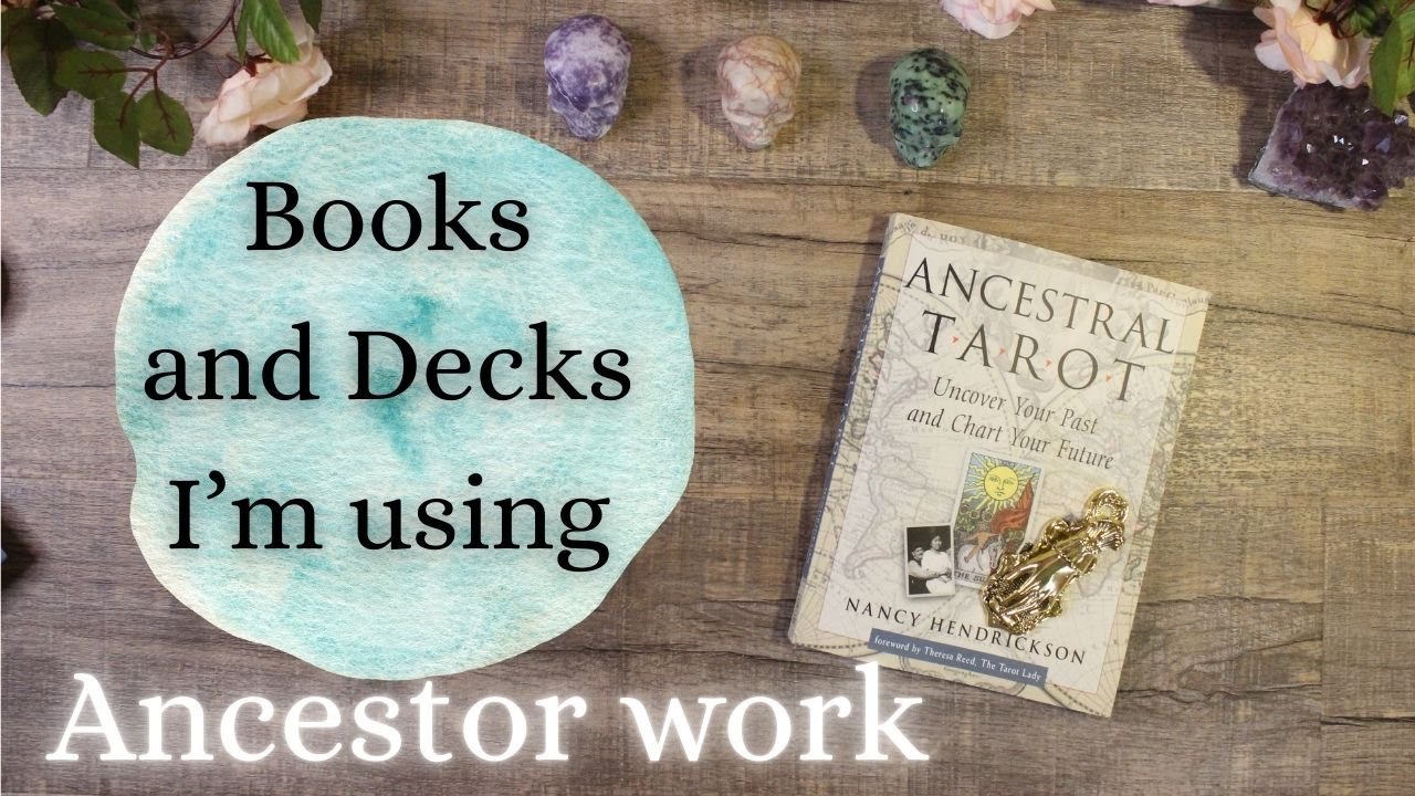 Books and Decks I am using for ancestor work. My new Ancestor Journal.