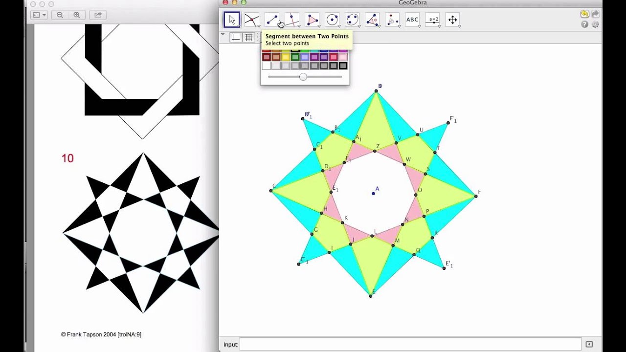 8-Pointed Star Tessellation in Geogebra Design Two