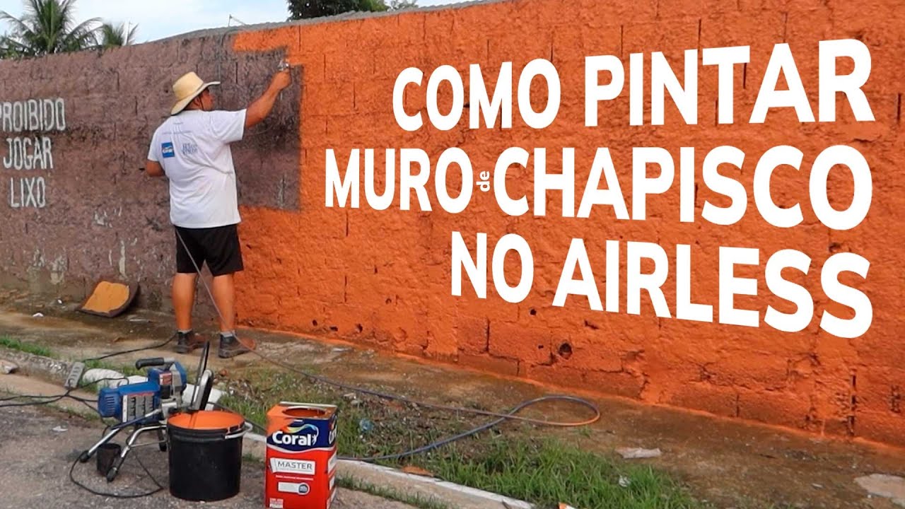 Como pintar muro de chapisco no AIRLESS - Rendimento e cobertura