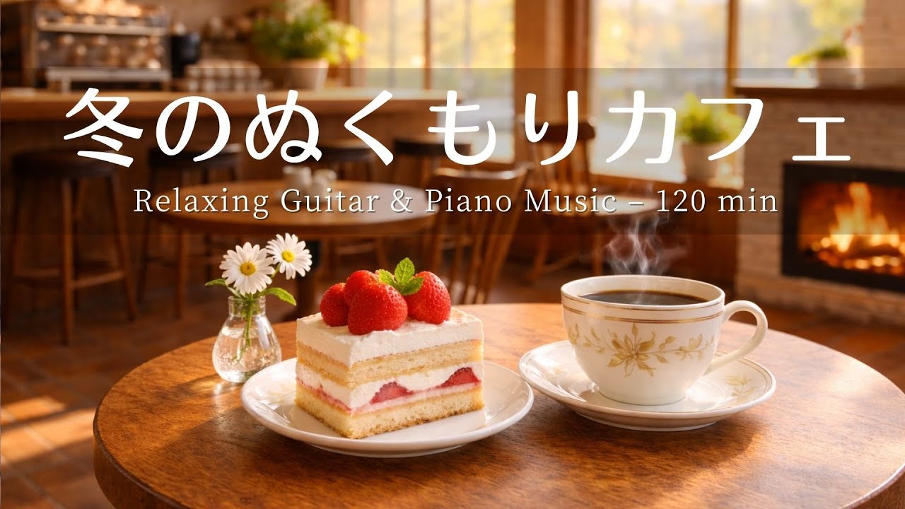【癒し・作業用BGM】ぬくもり感じるカフェ時間 Vol.13☕️❄️| Relaxing Piano & Guitar – 120 min やさしいギター＆ピアノのリラックス音楽｜集中・読書・勉強用