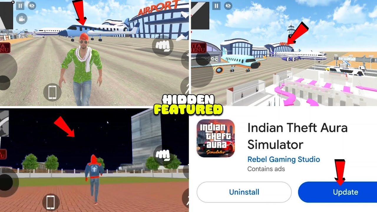Indian Theft Aura Simulator NEW UPDATE Airport Add+Night mod Cheat Code | New Feature ITA Menu 
