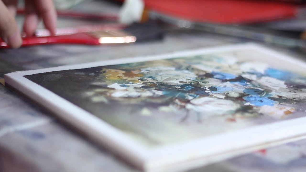 Painting Flowers | studio vlog