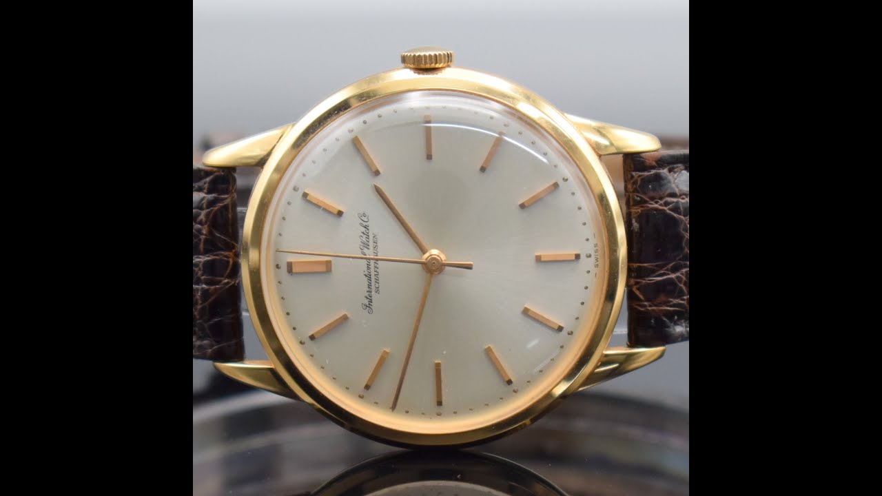IWC vintage 18k pink gold wristwatch calibre 89