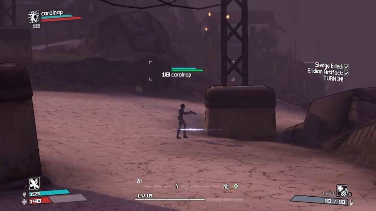 Borderlands - Siren using Phasewalk from the perspective of another player.