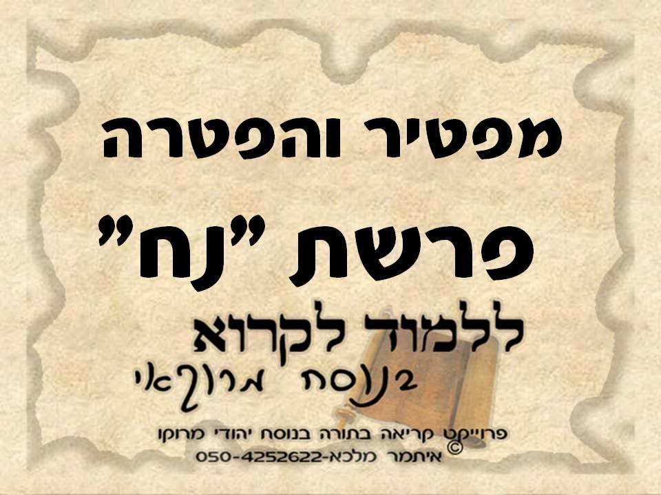מפטיר והפטרה פרשת נח בנוסח יהודי מרוקו