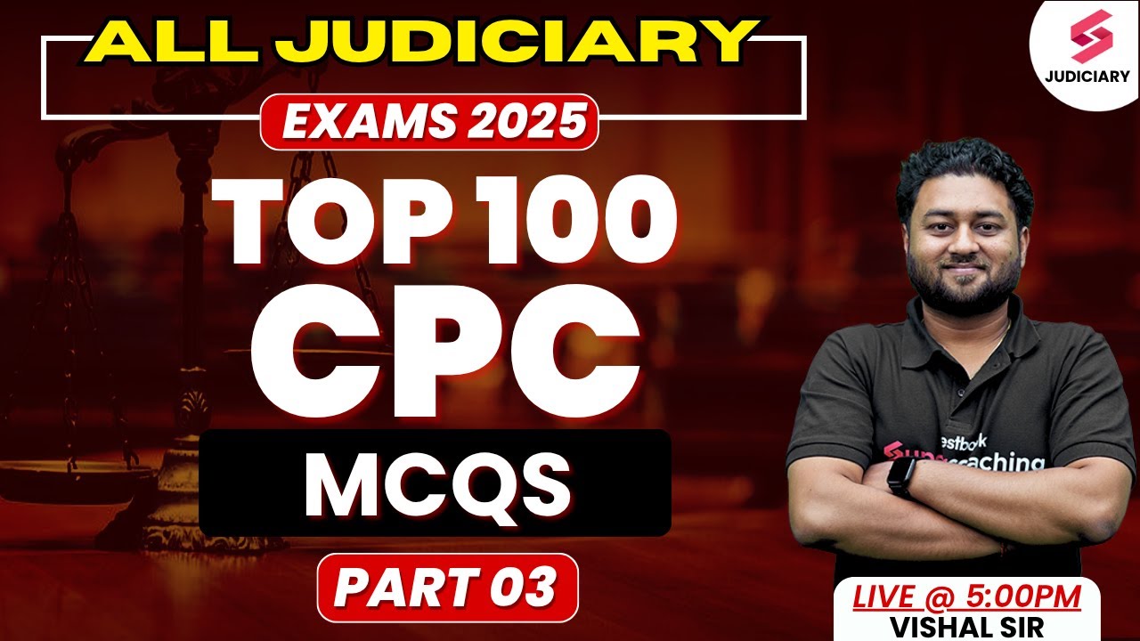 CPC MCQs For All Judiciary Exam | Civil Procedure Code MCQs For Judiciary 2025 | Vishal Sir #3