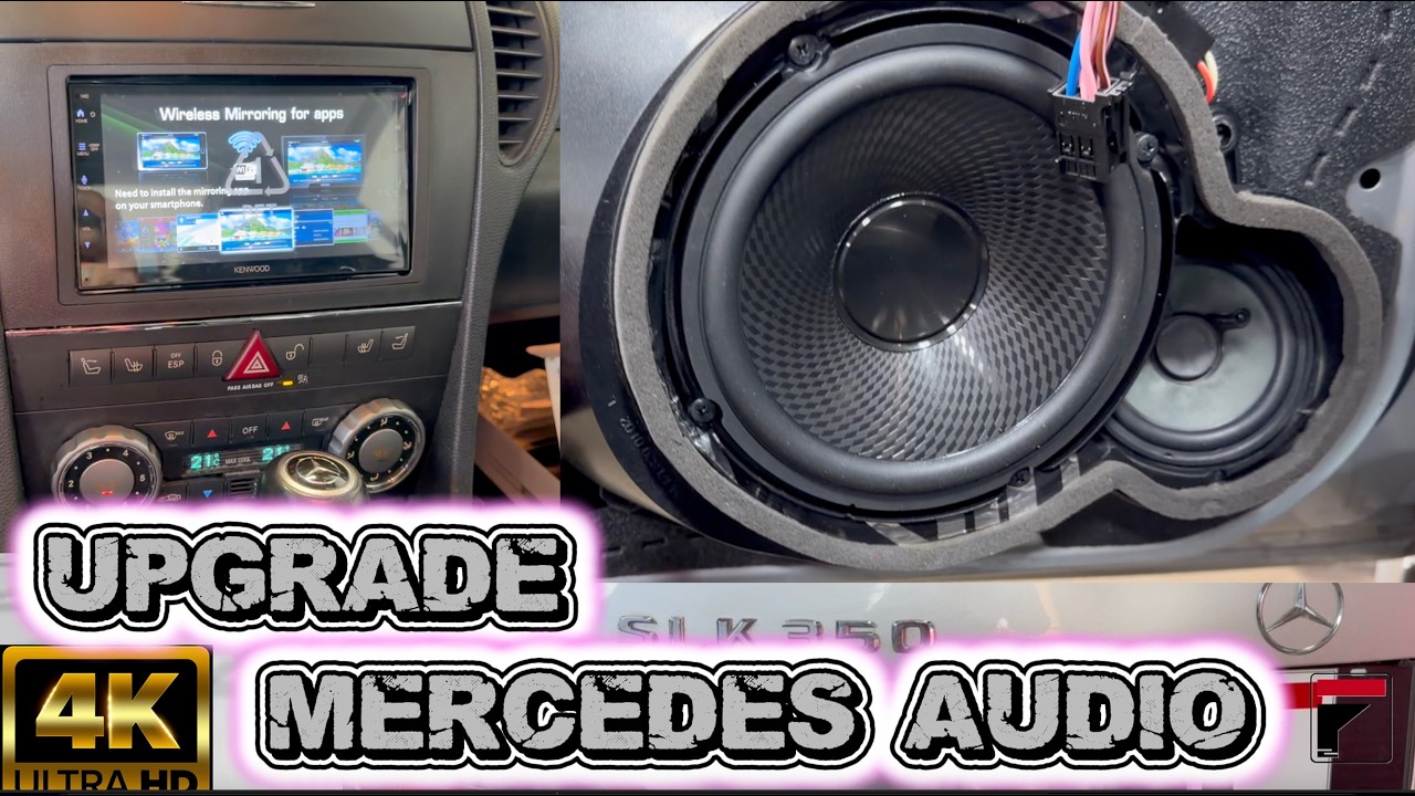 Mercedes SLK-350 Audio Upgrade! Kenwood DMX5710S Radio + KFC-P710PS Speaker Install + reverse camera