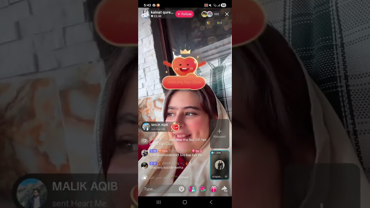 kainat qureshi tik tok live today 21 02 2026