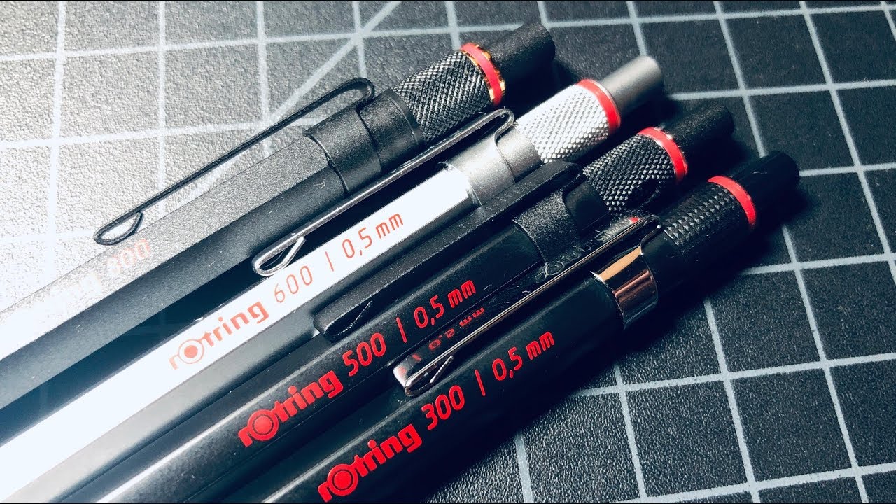 Rotring 300 vs 500 vs 600 Mechanical Pencil Comparison