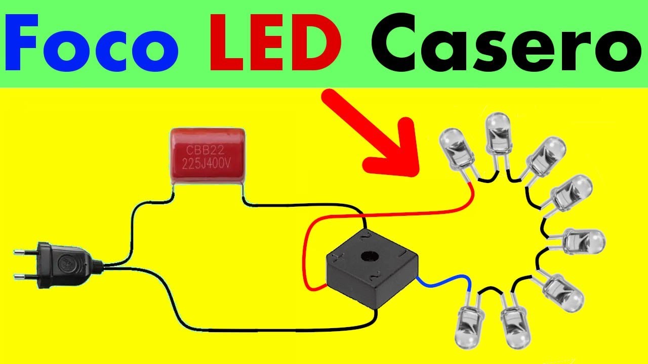 Como hacer un foco LED con fuente capacitiva!