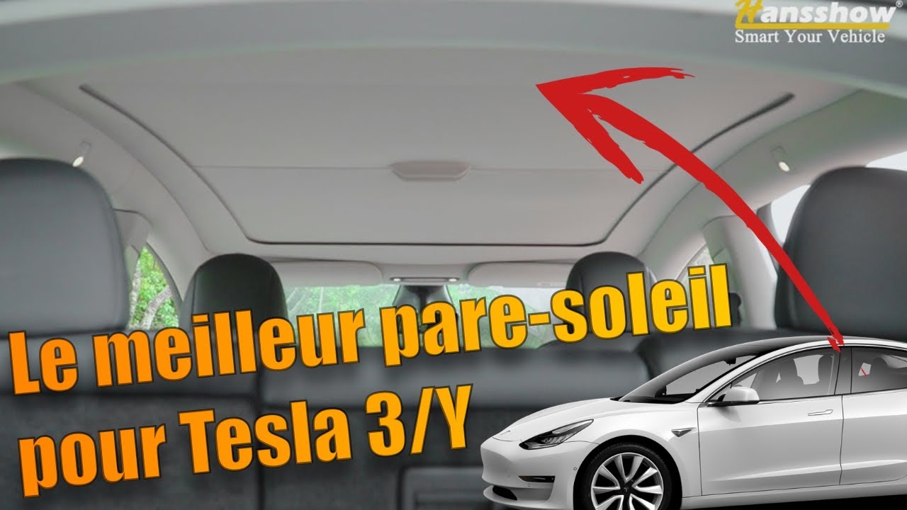 Rideau pare soleil Tesla 3/Y avec enrouleur : mon meilleur accessoire du moment