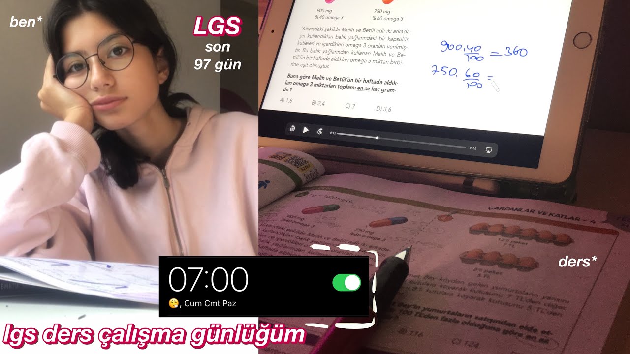 son 97 gün // lgs ders çalışma günlüğüm // saat 07.00’de kalkıp verimli bir gün geçirmek👩🏻‍💻🤎