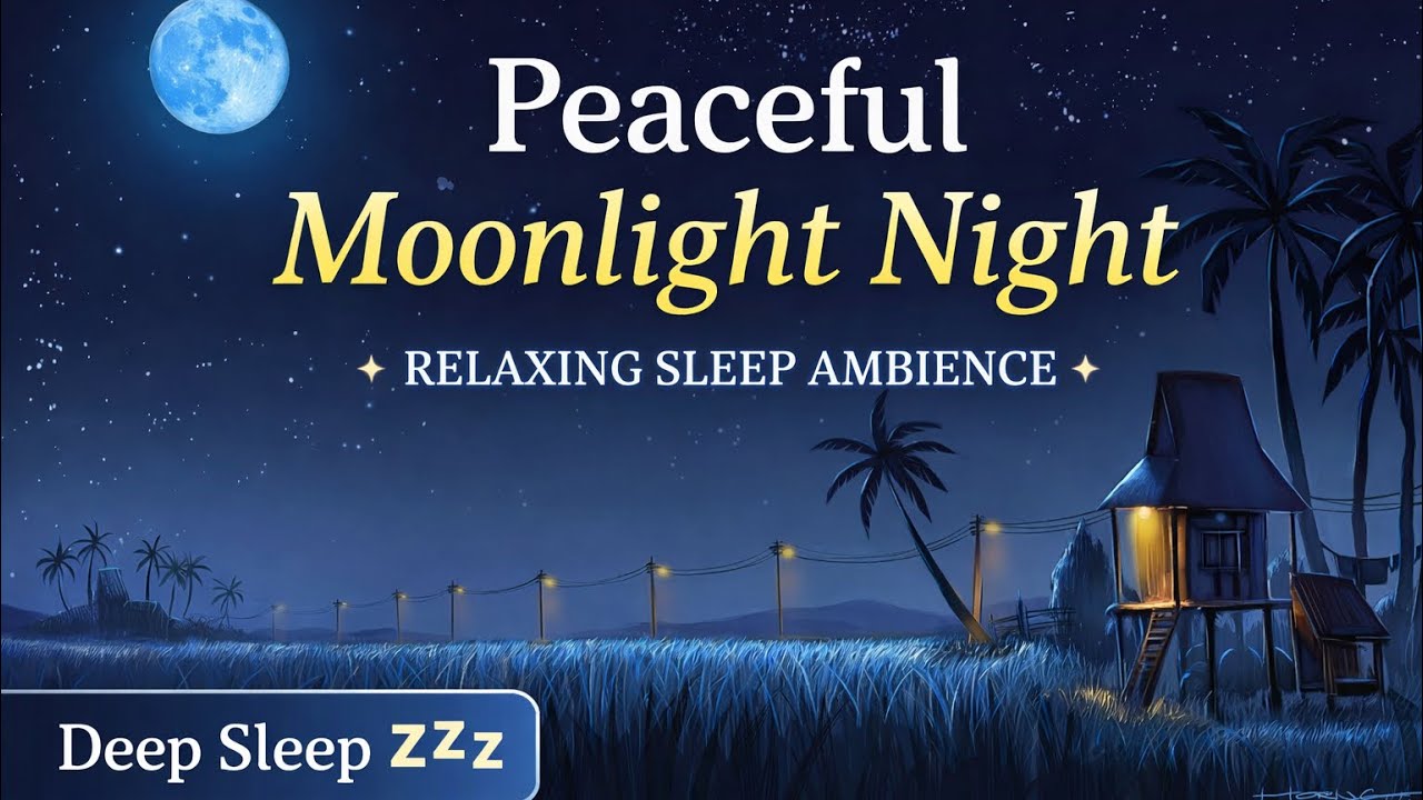 Deep Sleep Night Scene 🌙 | Peaceful Moonlight Ambience for Stress Relief