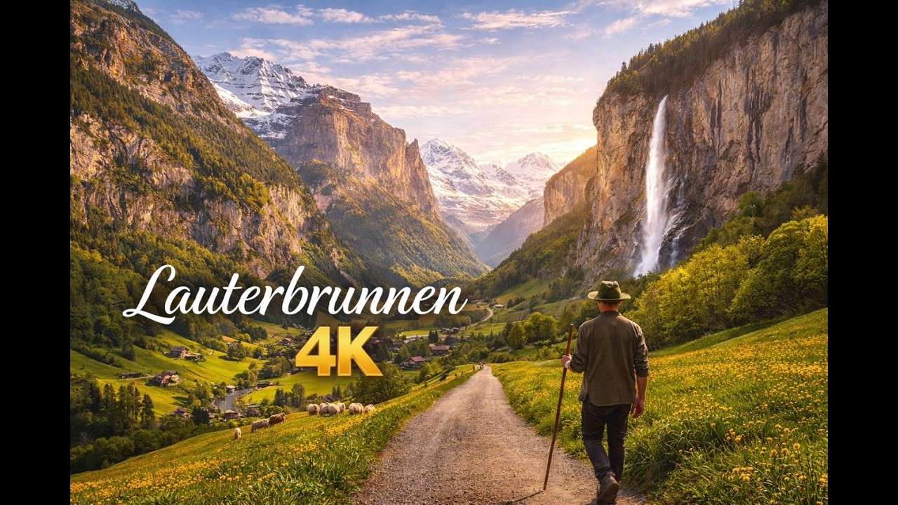 Why Lauterbrunnen is Switzerlands Most Beautiful Village🇨🇭I 4K Walking Tour at Spring 🍃