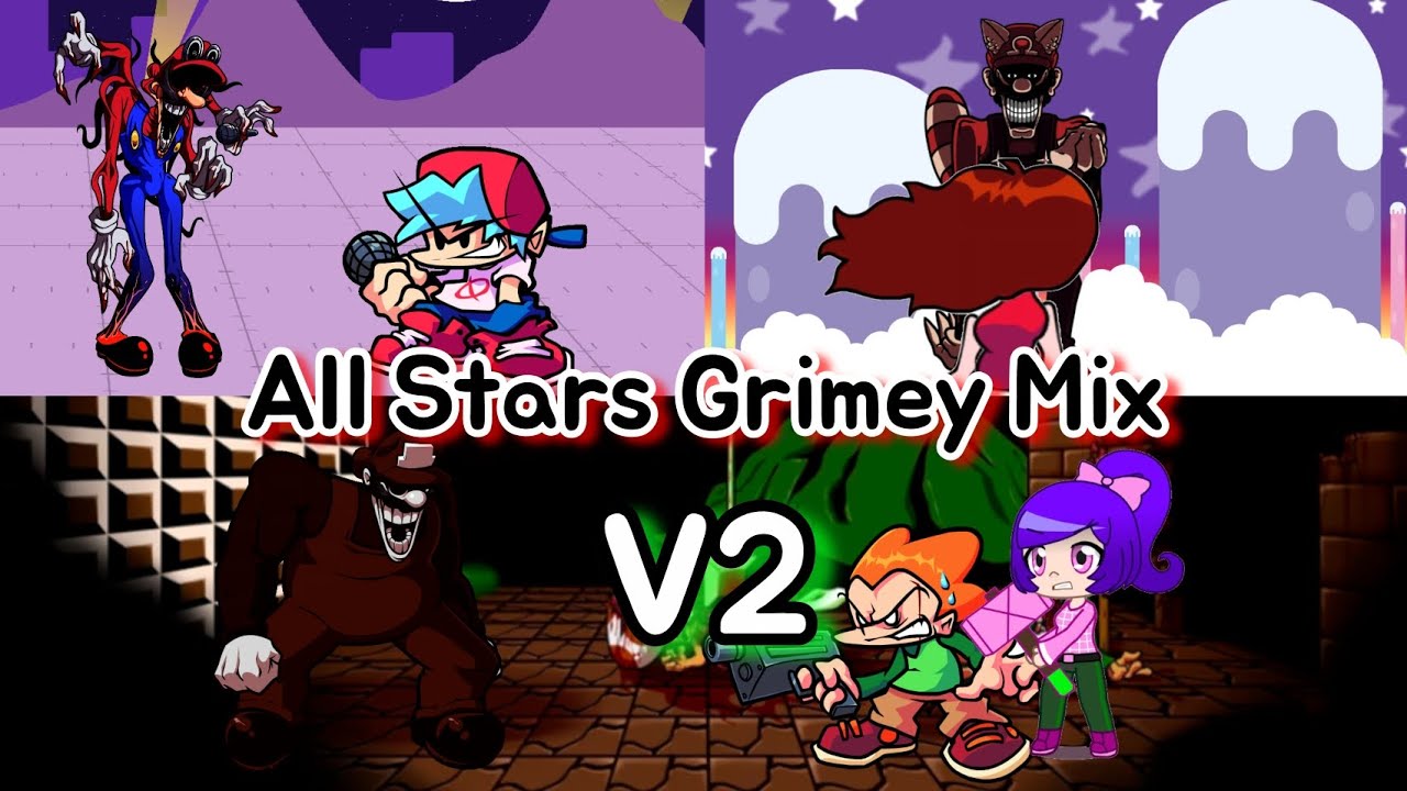 Friday Night Funkin': Mario's Madness - All Stars Grimey Mix V2 - The Belated Anniversary
