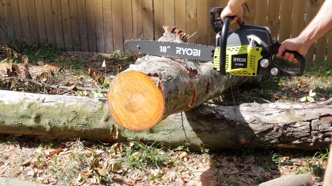 Unboxing + Test  Ryobi 18 inch Chainsaw. Is it Good?